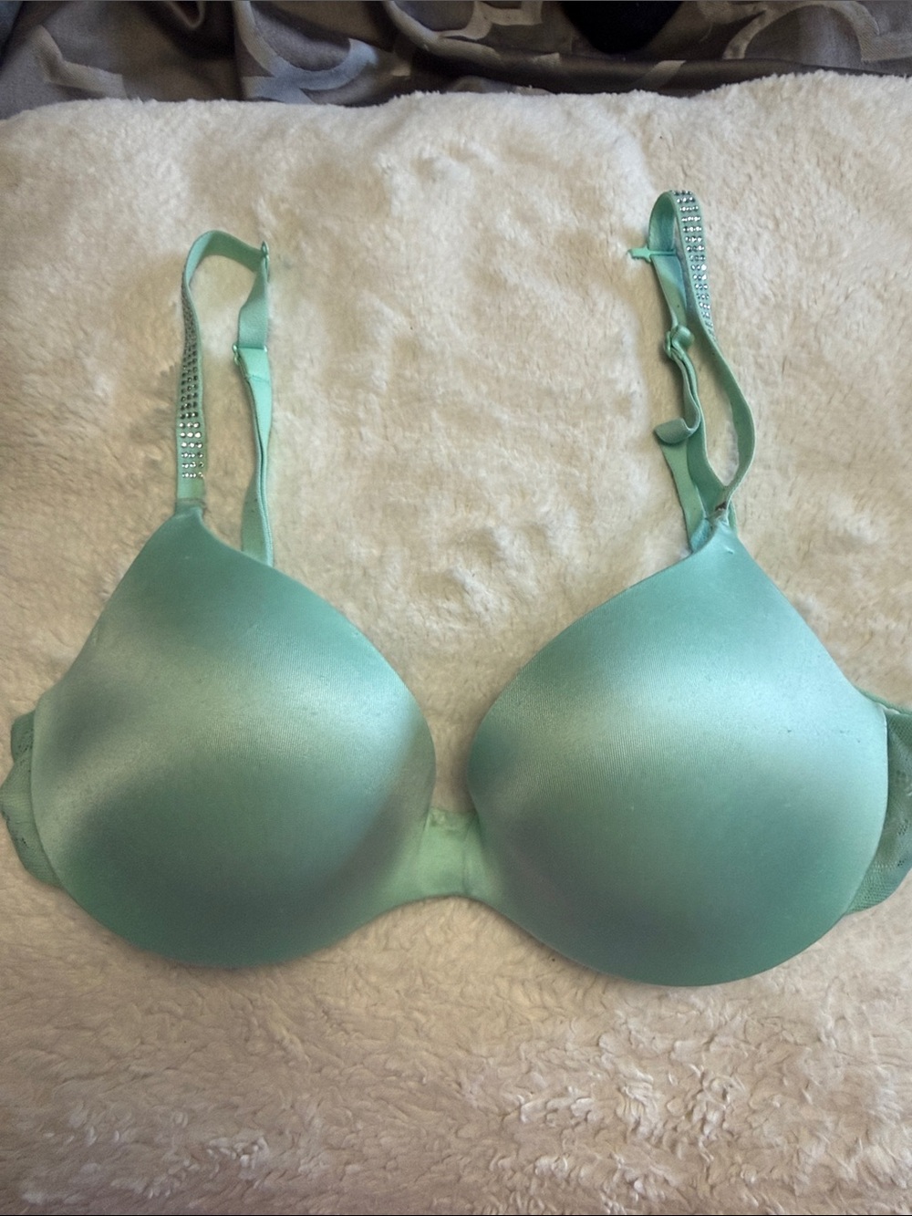 La SENZA Mint Green Padded Bra with Crystal-Strap Detail